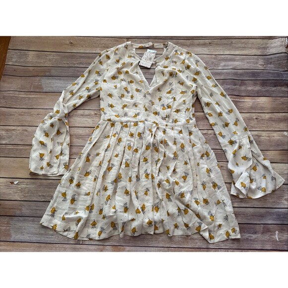 Free People Bohemian Tunic Top - Rust/Ivory Comb Size 6 NWT Floral - Picture 1 of 9